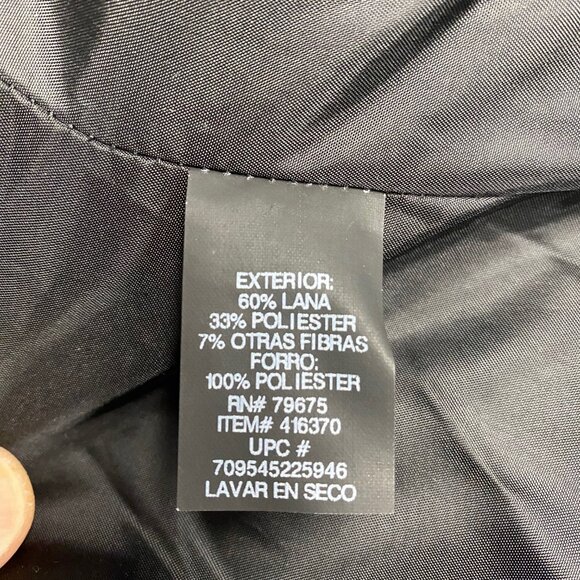 London Fog Coat with Scarf black Wool blend outer polyester liner Dry Clean only - Picture 7 of 8